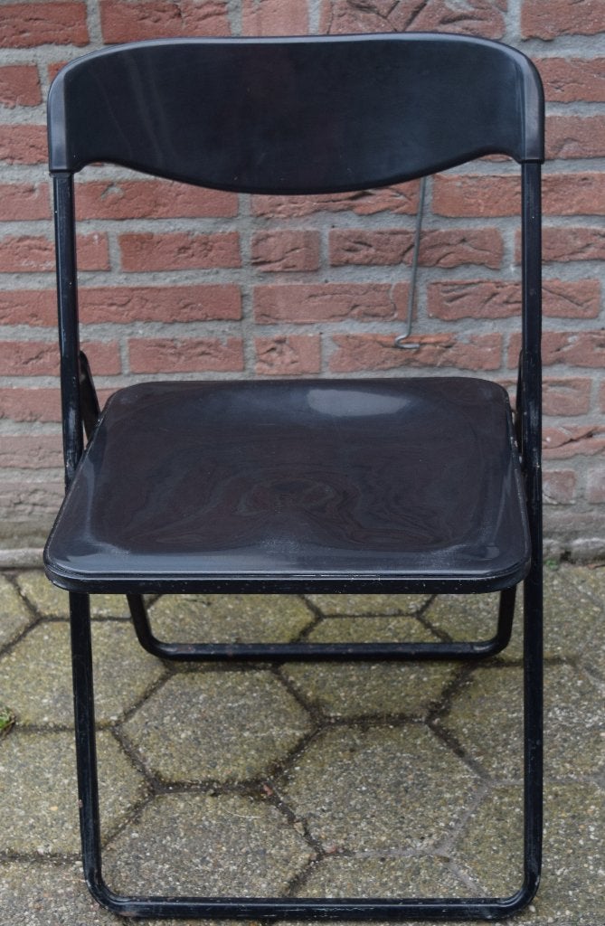 Klapstoeltjes (7x) te koop, Huis en Inrichting, Stoelen, Ophalen, Kunststof, Gebruikt, Zwart