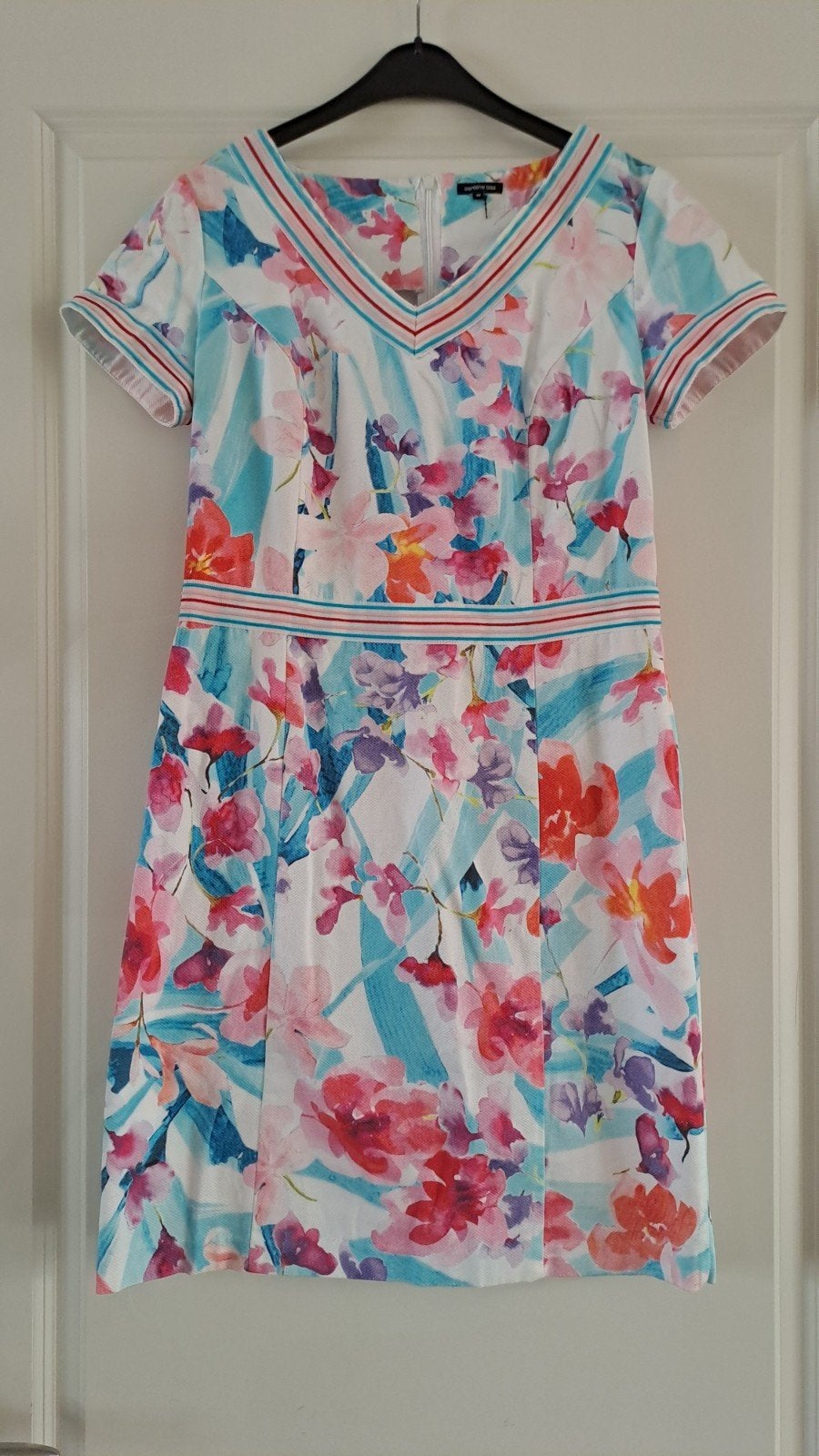 Caroline Biss Damesjurk XL met Bloemenprint, Meerkleurig, Maat 46/48 (XL) of groter, Ophalen of Verzenden, Knielengte