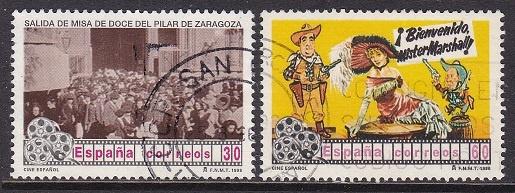 4550 - Spanje michel 3257/3258 gestempeld , 100 jaar, Verzenden, Gestempeld