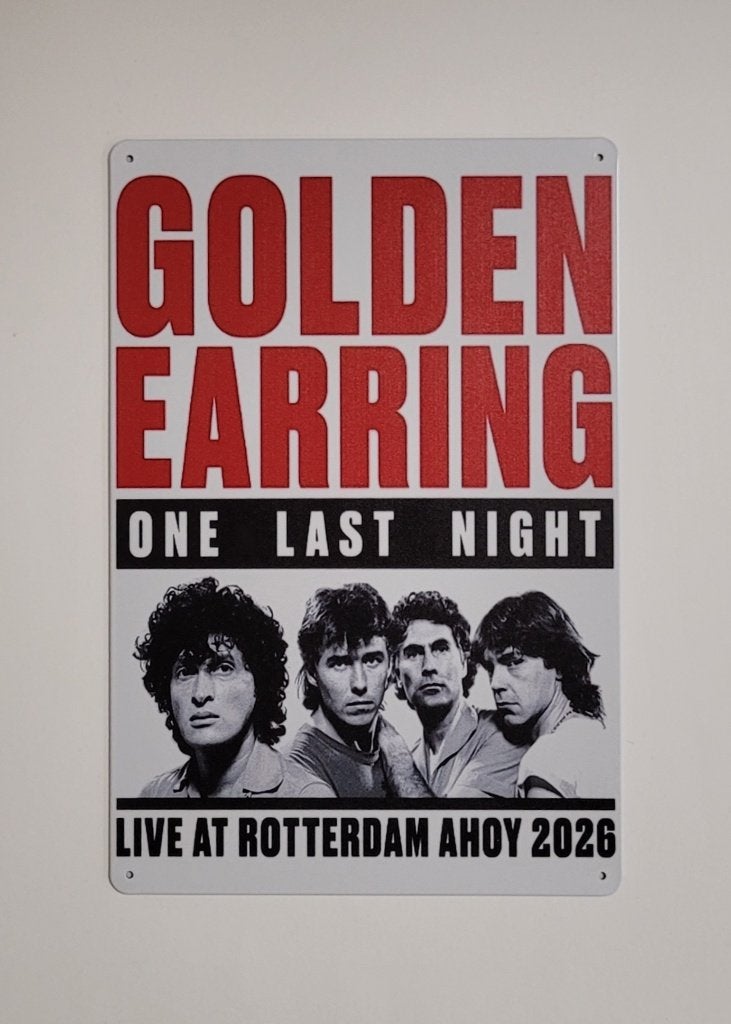 Golden Earring one last night reclamebord van metaal deco, Info@deconoord.nl, Deco Noord, Nieuw, Ophalen of Verzenden