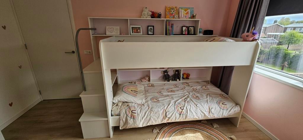 Stapelbed met brede trap - ideaal voor jonge kinderen, Kinderen en Baby's, Ophalen