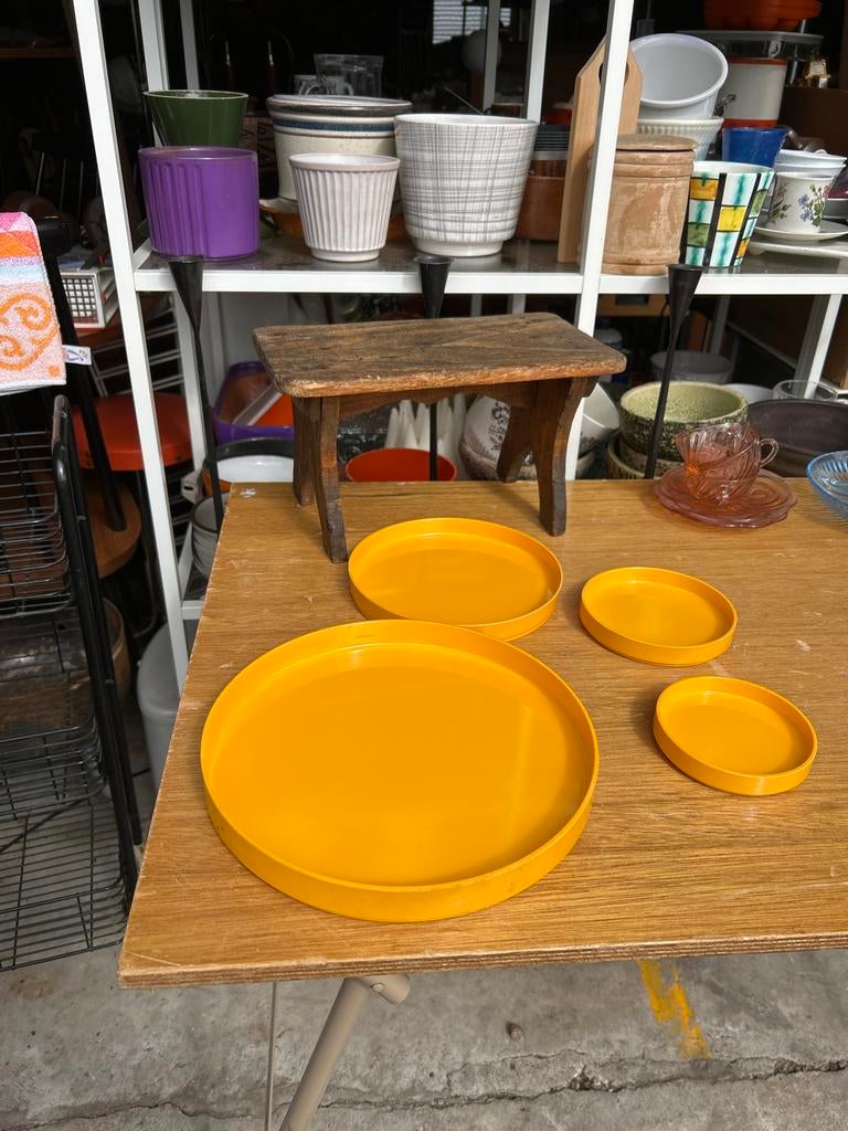 Melamin Zweden Retro Schalenset Geel - Ideaal voor Camping, Gebruikt, Vintage, Melanin, Zweden
