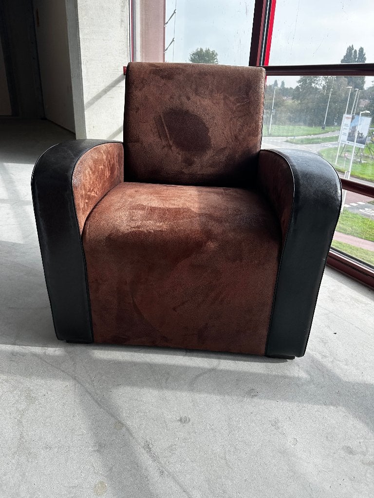 Stoere Clubfauteuil / Loungestoel, Huis en Inrichting, Ophalen, Hout, Gebruikt, 75 tot 100 cm