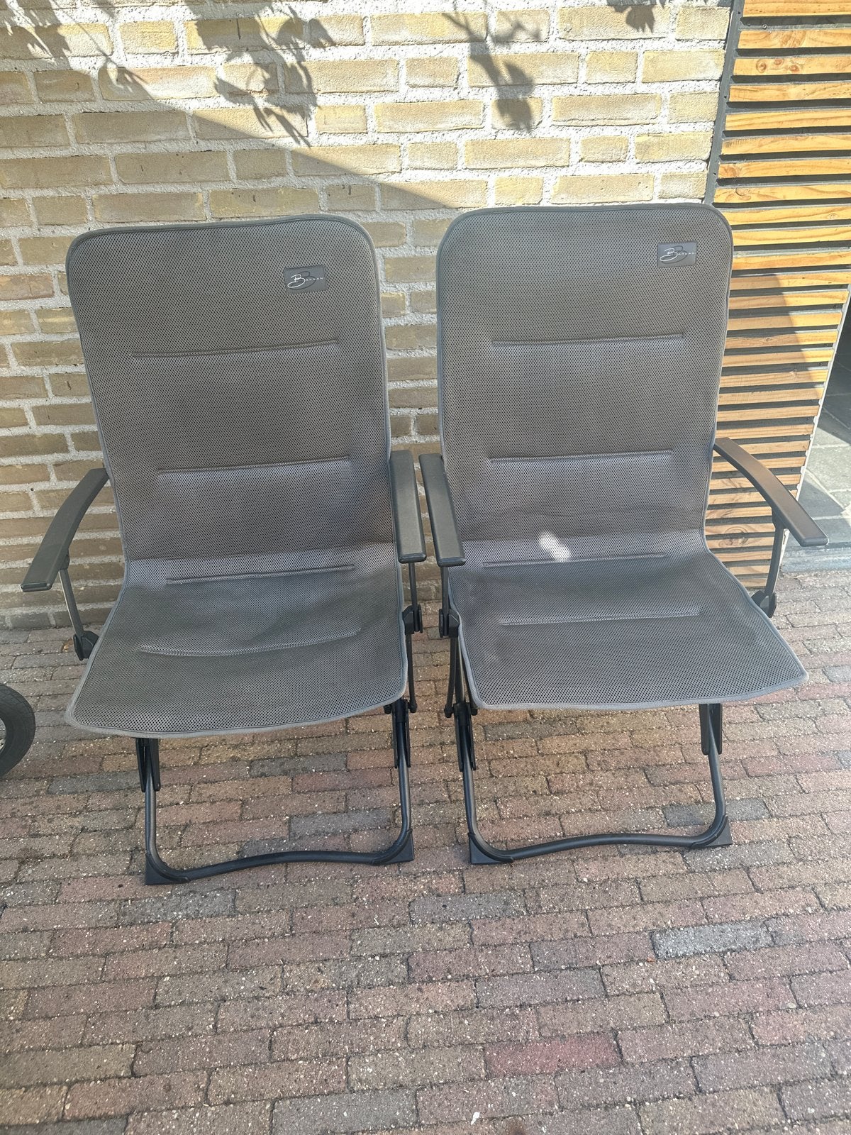 Set van 2 Bardani campingstoelen, Caravans en Kamperen, Ophalen, Gebruikt, Campingstoel