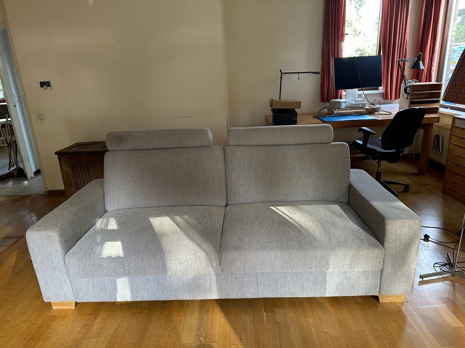 Prachtige Ikea bank met losse neksteunen, Ophalen, Driepersoons, 75 tot 100 cm, Zo goed als nieuw