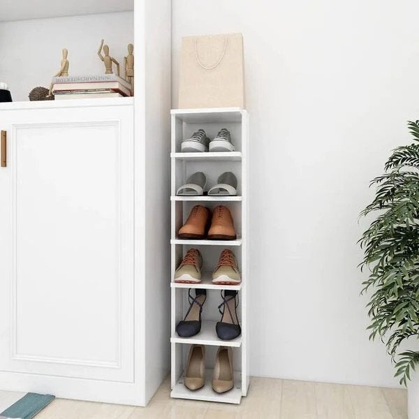 Schoenenkast 27,5x27x102 cm hout wit (2 stuks), Ophalen of Verzenden, Nieuw, Modern