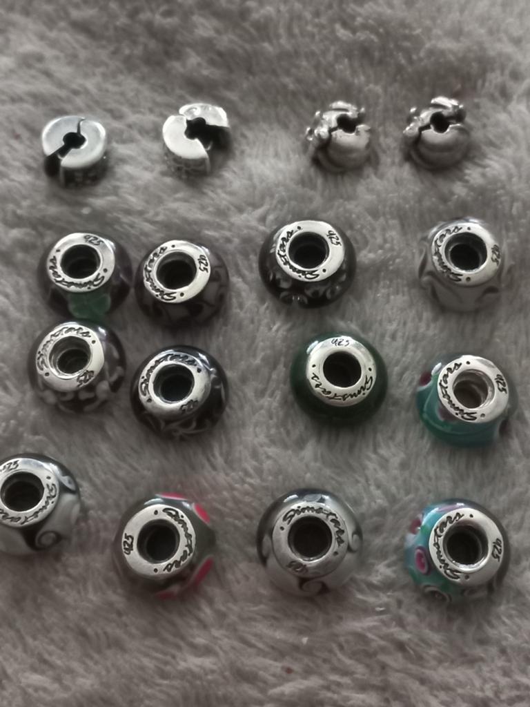 12 Murano glas zilveren bedels & 4 stoppers vanaf, Overige merken, Glas of Kristal, Nieuw, Ophalen of Verzenden