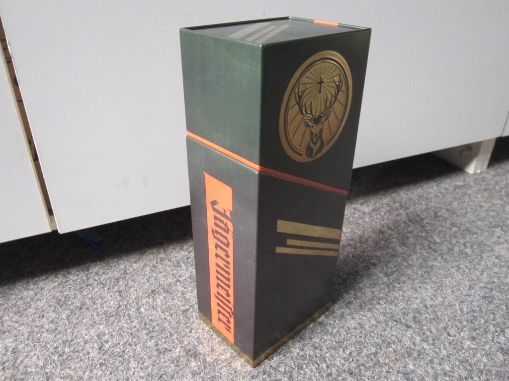 JAGERMEISTER BLIK OPBERG BOX, Verzamelen, Merken en Reclamevoorwerpen, Ophalen, Zo goed als nieuw, Overige typen