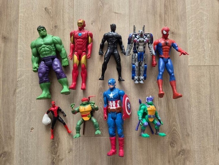 Set Marvel en Ninja Turtles actiefiguren, Ophalen of Verzenden, Gebruikt