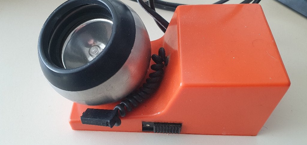 Philips vintage lamp Eyeball oranje jaren 70, Gebruikt, E14 (klein), Ophalen of Verzenden, Glas