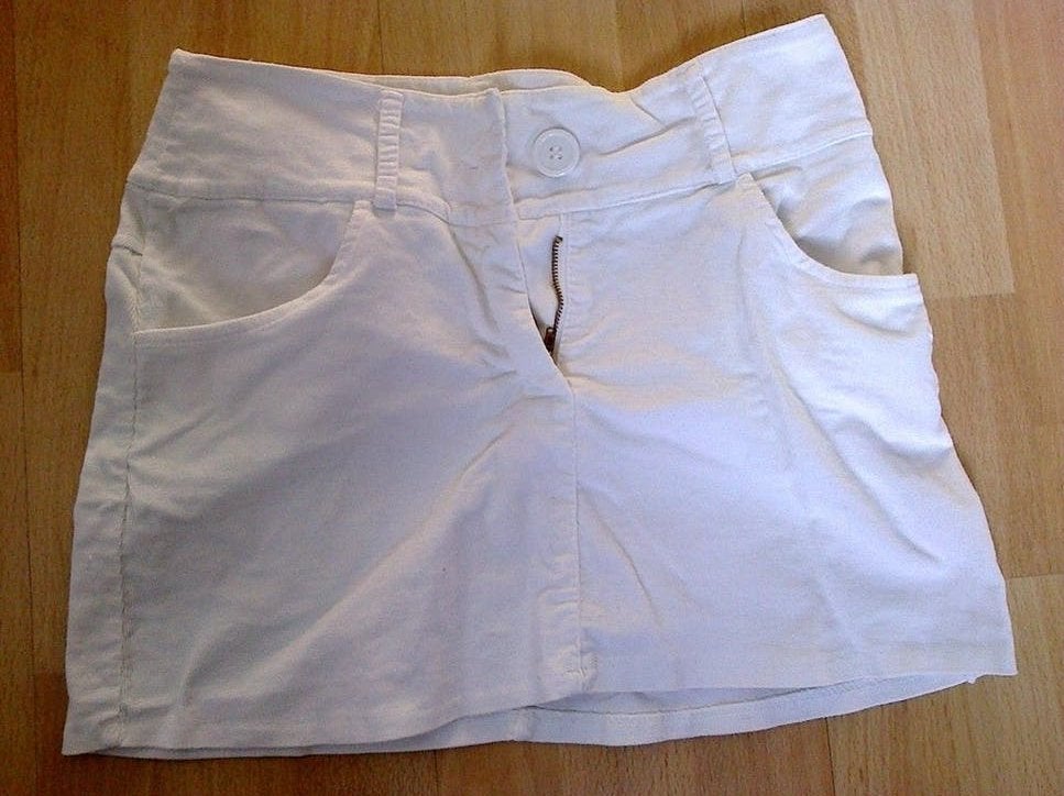 mini rok stretch rib Wit s minirok rib fluweel, Wit, Ophalen of Verzenden, Zo goed als nieuw, Maat 36 (S)