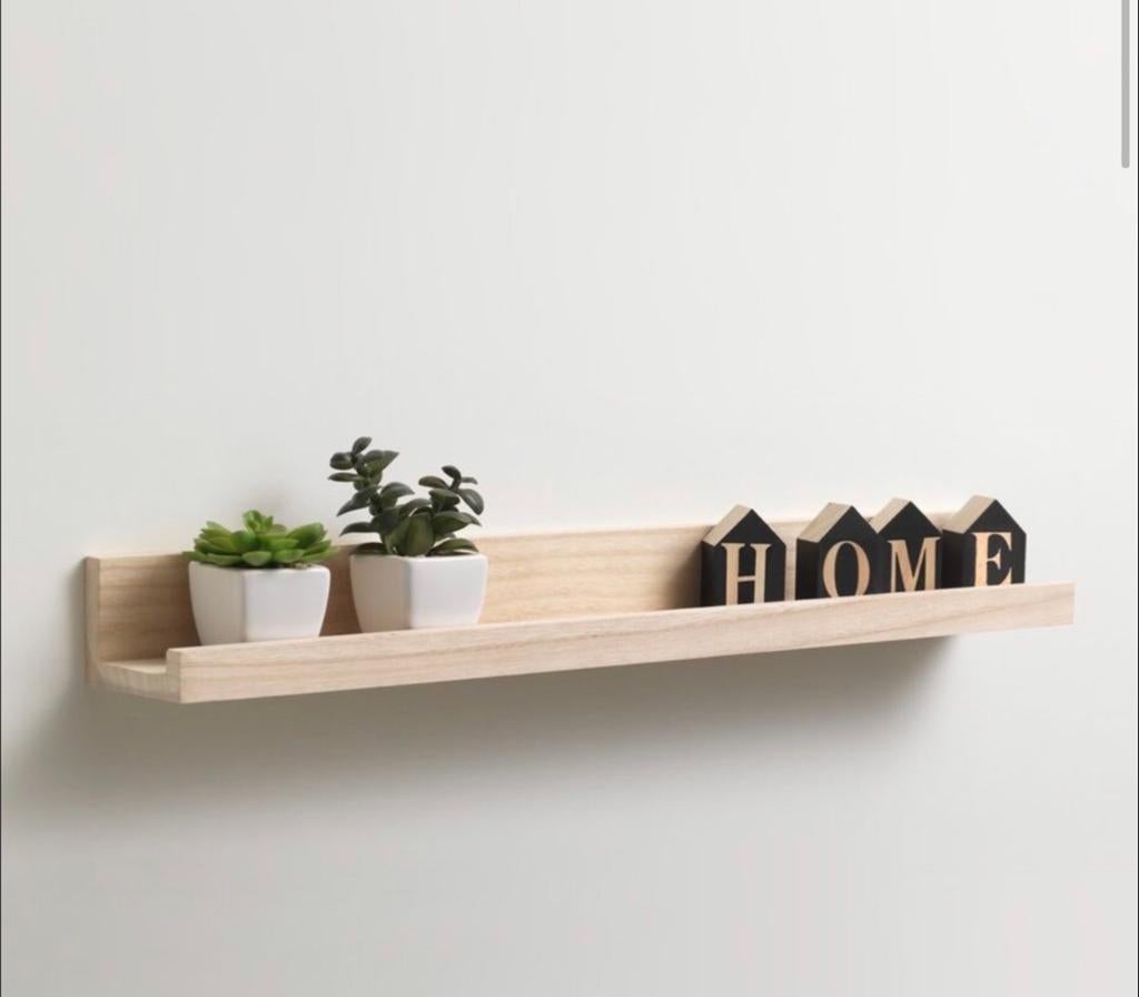 2 x JYSK ILBRO Fotolijstplanken 60x8x6 cm naturel nieuw, Huis en Inrichting, Woonaccessoires | Wandplanken en Boekenplanken, Ophalen of Verzenden