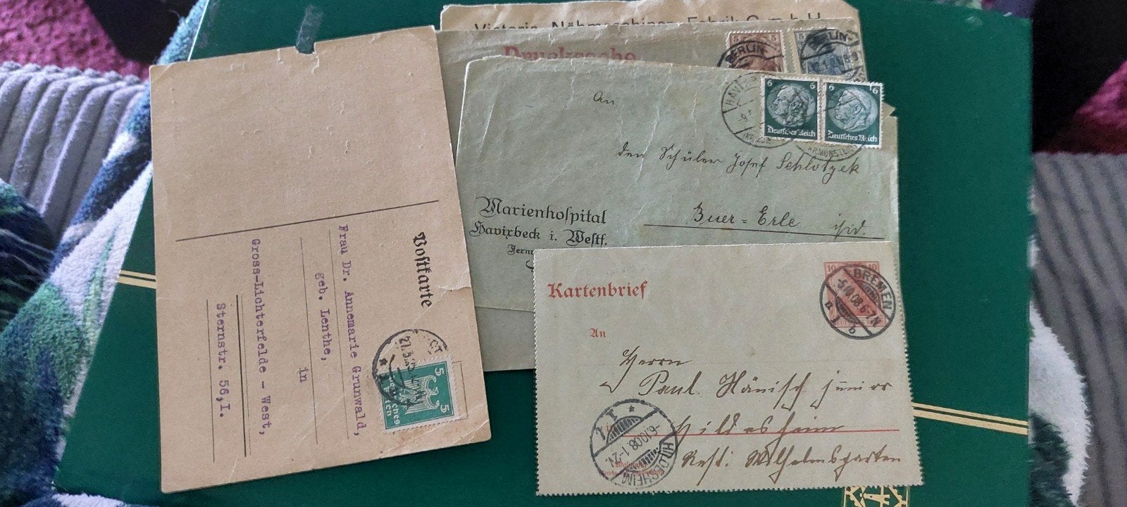 Duitse rijk briefkaart en enveloppen, Postzegels en Munten, Brieven en Enveloppen | Buitenland, Ophalen of Verzenden, Envelop