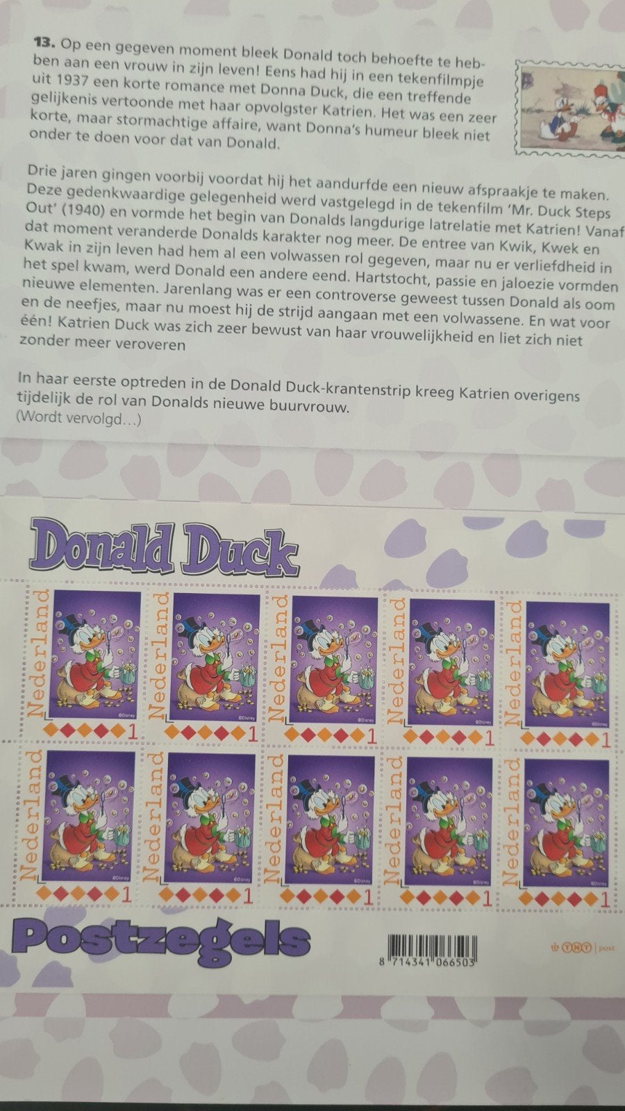 Donald Duck Postzegels - Nederland, Postzegels en Munten, Postzegels | Nederland, Ophalen of Verzenden