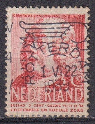 Nederland 1939 nr. 320 Van Swieten Geneeskundige ROTTERDAM, Verzenden, Gestempeld, Overige thema's