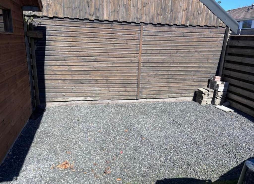 Ardenner split grijs - ca. 15 m², Tuin en Terras, Ophalen, Zo goed als nieuw, Grijs, Split