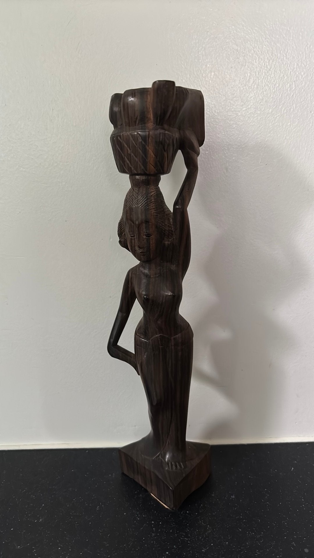 Houtsnijwerk, Indonesische vrouw, 24,5 cm, Houtsnijwerk, Ophalen of Verzenden, Hout, Azië