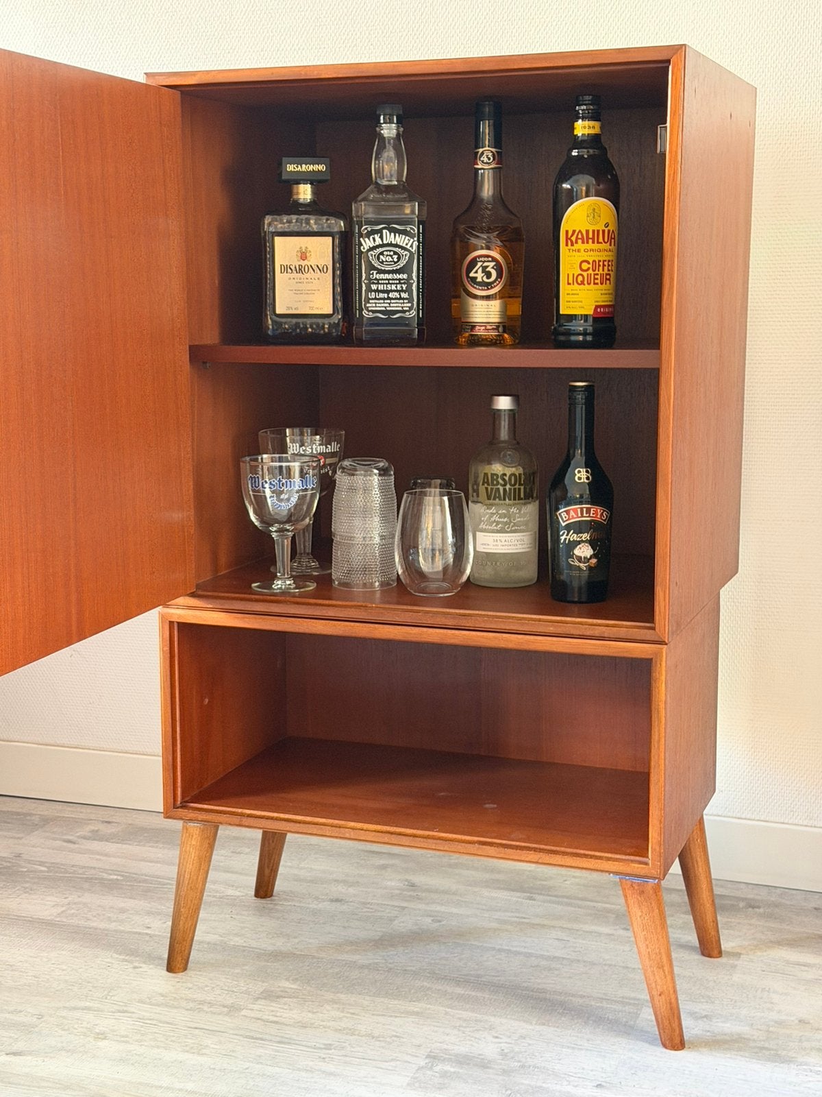 Vintage Formule wandkast | highboard | barkast | Multi Lux, Huis en Inrichting, 100 tot 150 cm, Teakhout, Ophalen of Verzenden