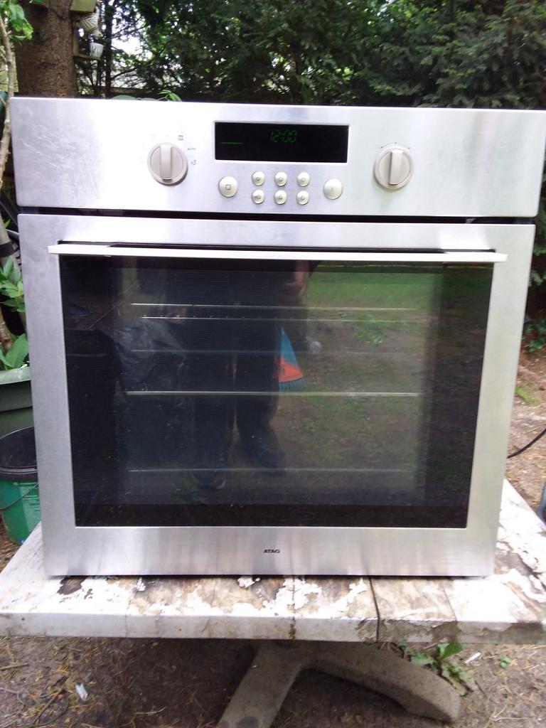 Atag dubbele oven, Witgoed en Apparatuur, Ovens, Ophalen, Gebruikt, Hete lucht, 60 cm of meer