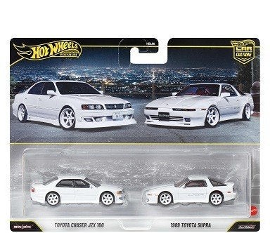 2-Pack Toyota Chaser JZX 100 / 1989 Toyota Supra White 1-64, Tschuiten@hotmail.com, Duitsland, Auto, Hotwheels Premium Car Culture