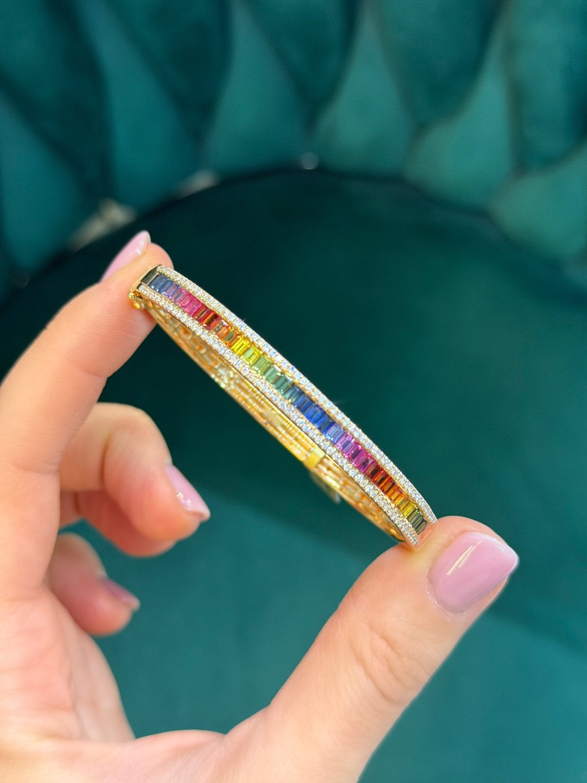 18KT Rose Goud - 18.38 Gram - Armband - Rainbow - Diamanten, Ophalen, Nieuw, Goud