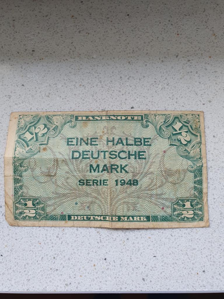 Duitse Mark 1948 - Een Halbe Deutsche Mark, Ophalen, Duitsland, Los biljet