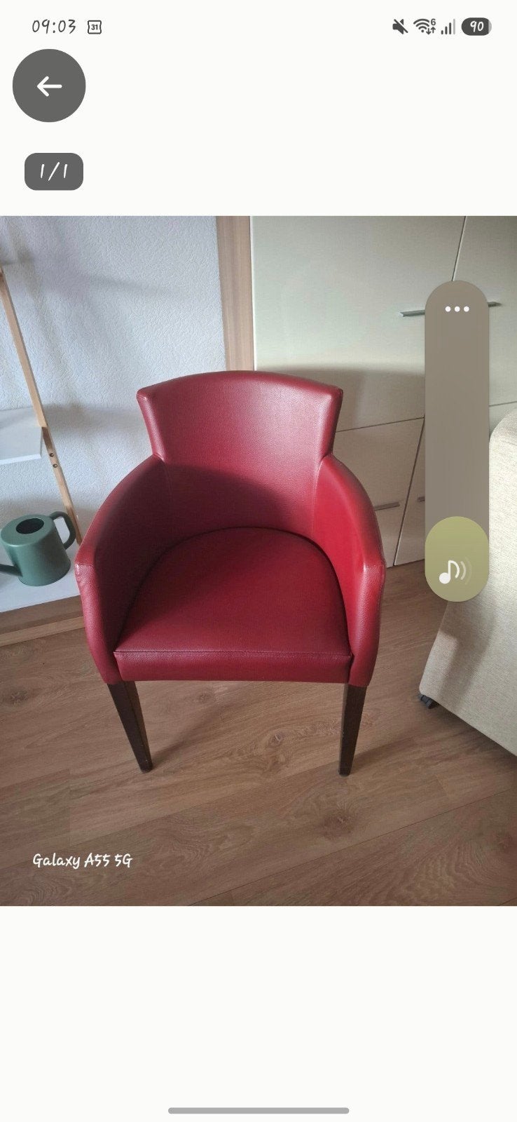 4 Stijlvolle rode fauteuils- comfortabel en modern, Ophalen, Modern, Comfortabel, Gebruikt, Hout