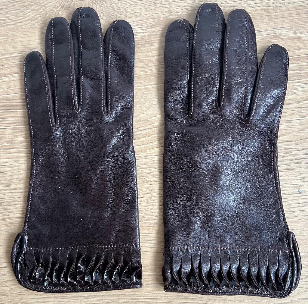 Laimbock. Elegante leren handschoenen. Mt S., Laimbock, Ophalen of Verzenden, Zo goed als nieuw, Maat 36 (S)