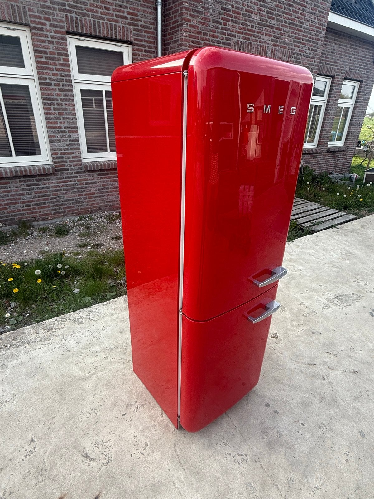 Smeg Koelkast met Vriezer - Rood Retro Design, Witgoed en Apparatuur, Bella, 200 liter of meer, 60 cm of meer, Met aparte vriezer