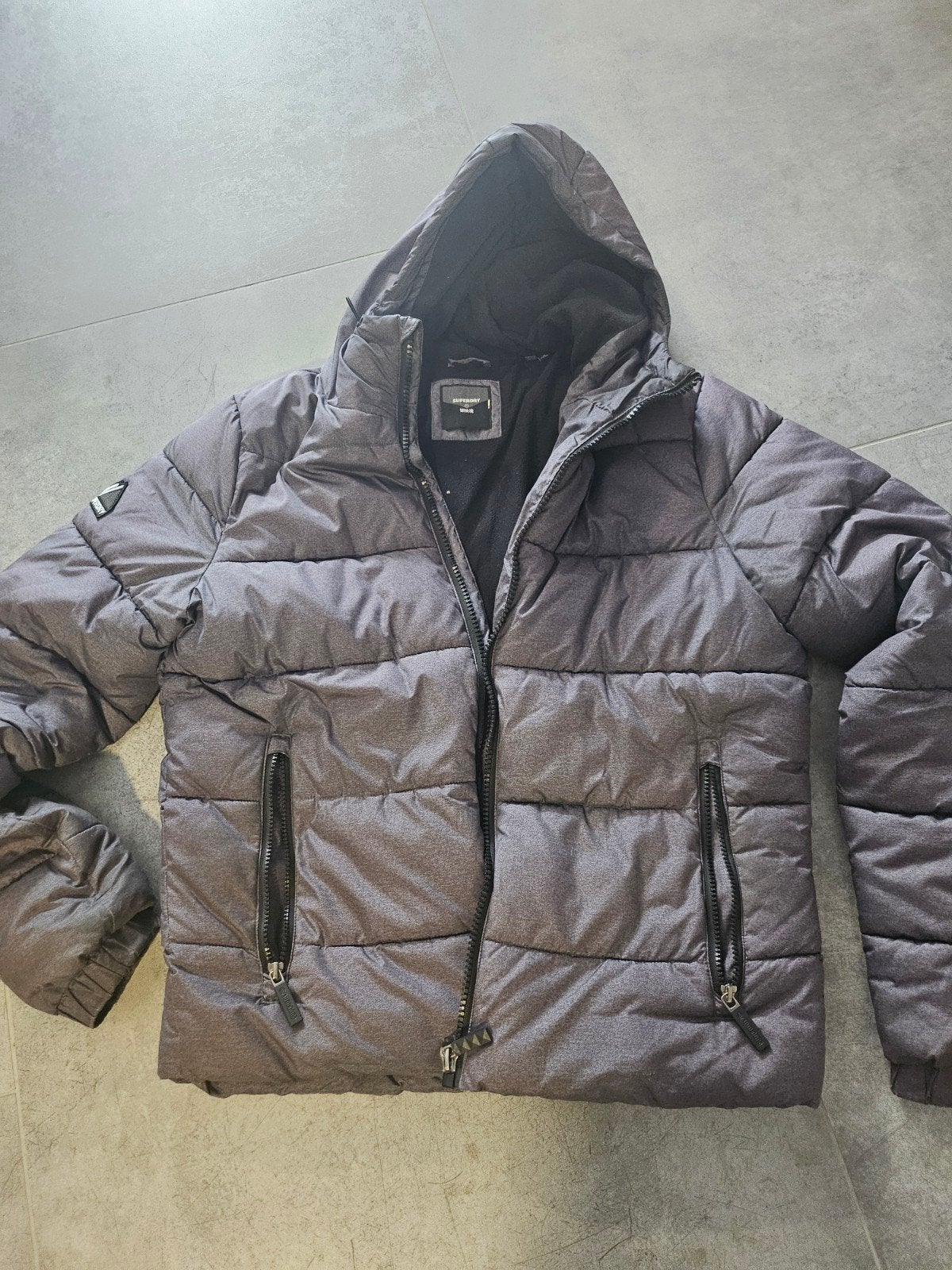 Heren Superdry winterjas - Maat S, Ophalen of Verzenden, Grijs, Gedragen, Maat 46 (S) of kleiner