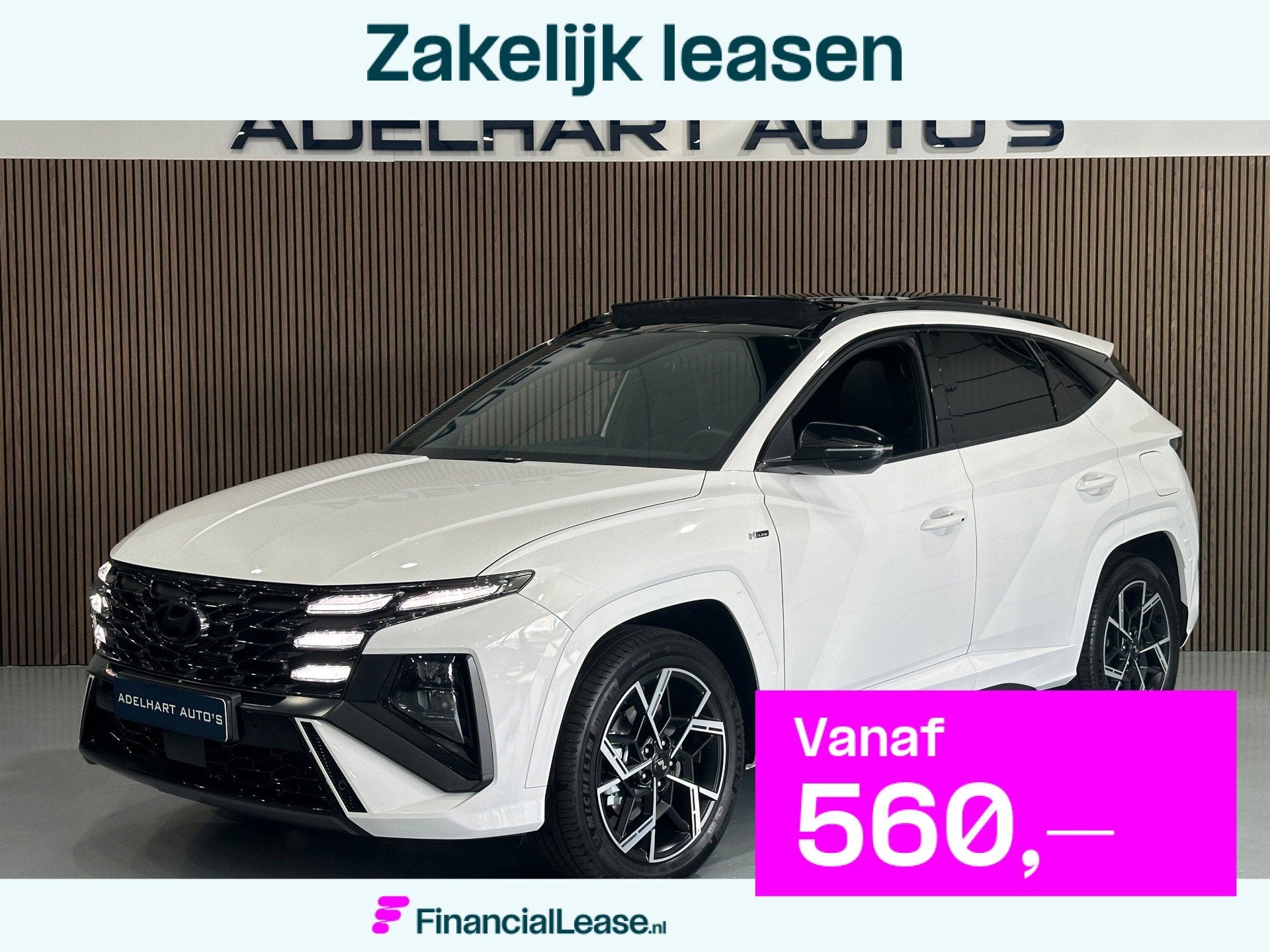 Hyundai Tucson 1.6 T-GDI PHEV N Line 4WD 265 PK Panorama dak, Automaat, 1814 kg, 4 cilinders, Wit