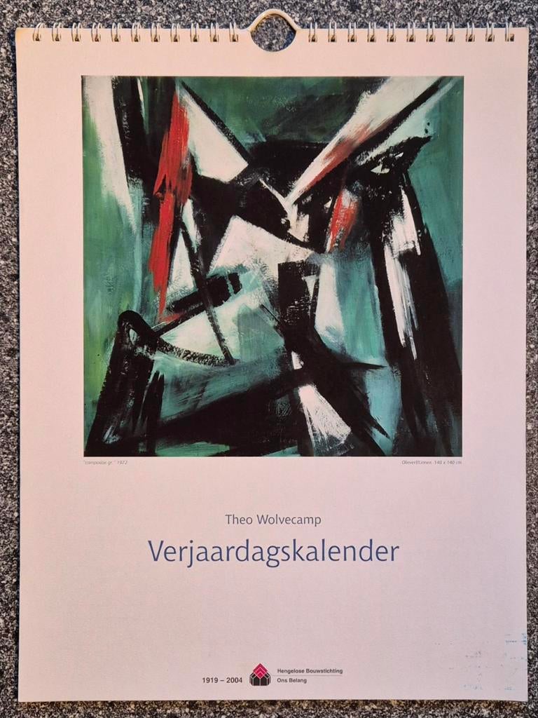 Verjaardagskalender (CoBrA) kunstschilder Theo Wolvecamp., Diversen, Kalenders, Ophalen of Verzenden, Maandkalender