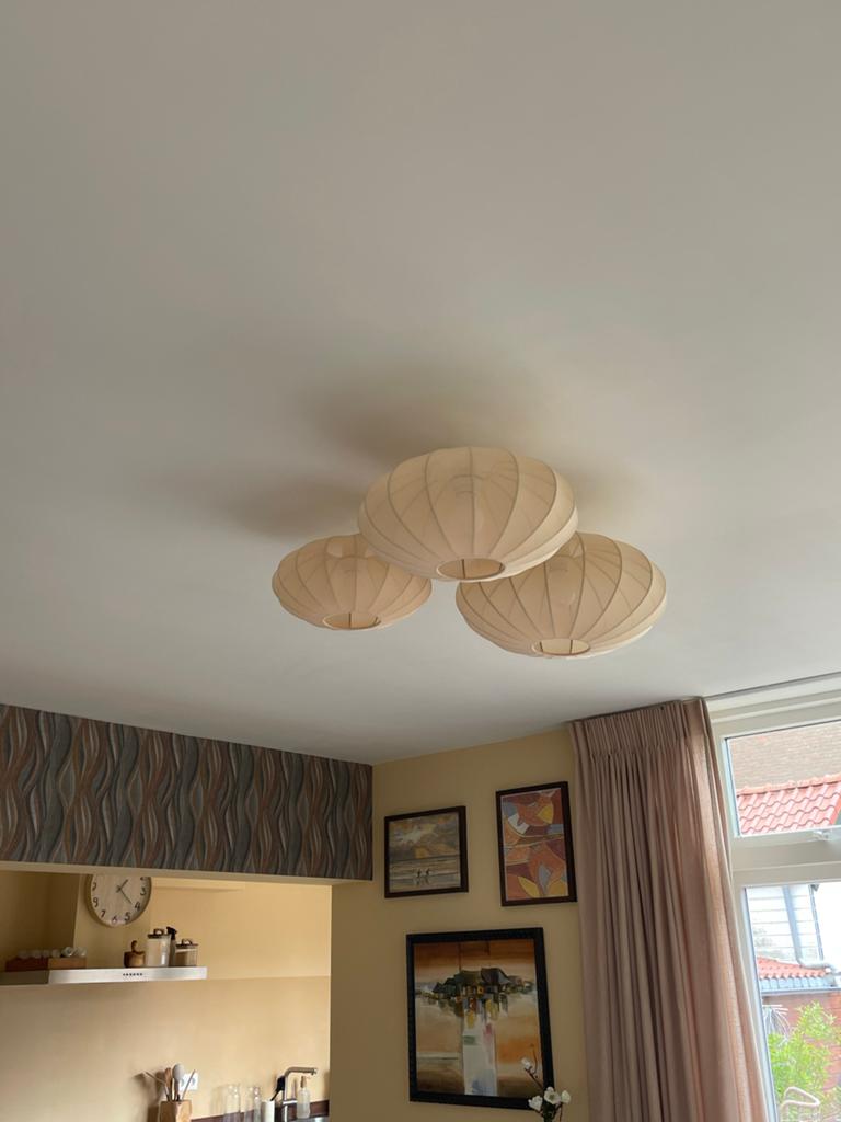 Japandi plafondlamp beige - Ongebruikt in Doos, Ophalen, Nieuw, Stof, Minder dan 50 cm