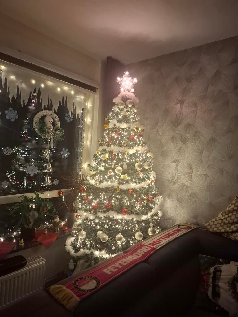 Kerstboom 1.85 met (wittips) zonder versiering, Ophalen, Gebruikt