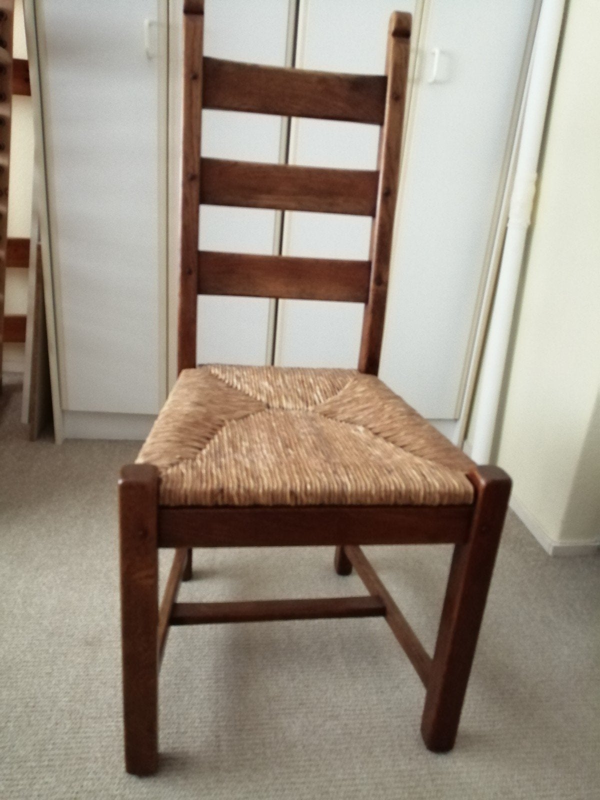 6 puntgave eetkamerstoelen, Ophalen, Zo goed als nieuw, Bruin, Vier