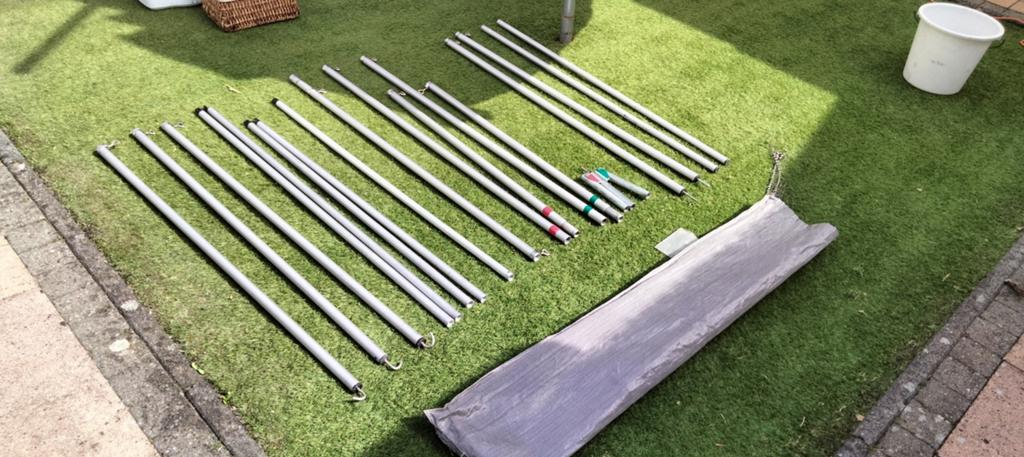 Aluminium luifelstokken voor luifel aan een caravan, Ophalen of Verzenden, Gebruikt