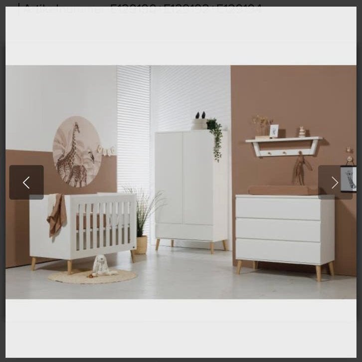 TWF Babykamer Beach Island White Ledikant, kast & Commode, Ophalen, Zo goed als nieuw, Jongetje of Meisje