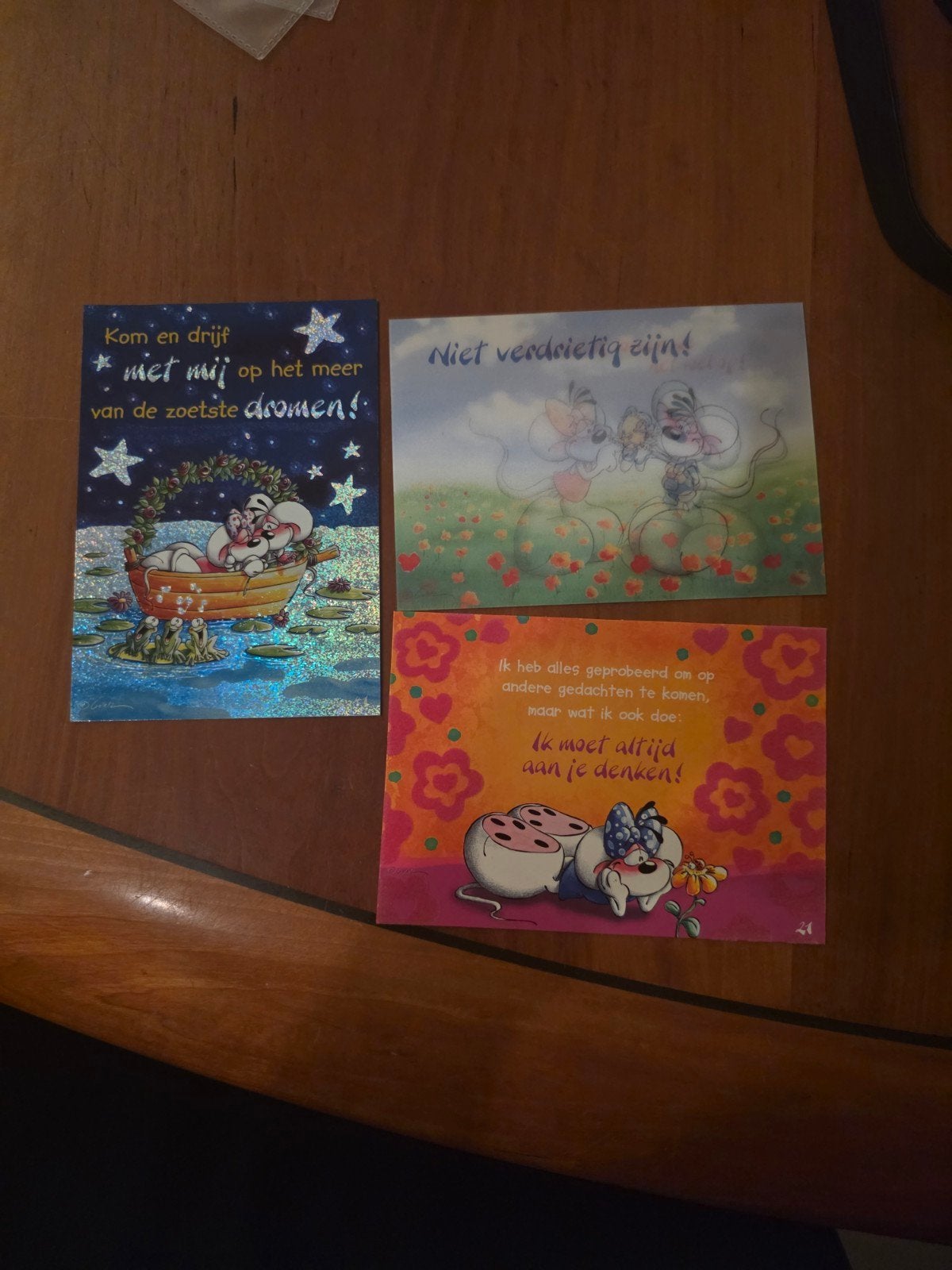 3 bijzondere Diddl postkaarten, Verzamelen, Diddl, Ophalen of Verzenden, Zo goed als nieuw, Papier, Kaart of Schrift