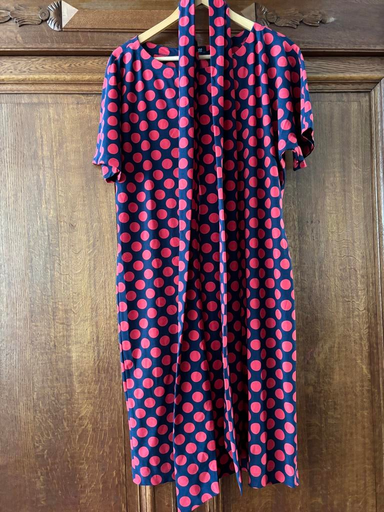 La Dress by Simone Jurk met Rode Stippen - Maat M, Maat 38/40 (M), Blauw, Nieuw, Ophalen of Verzenden