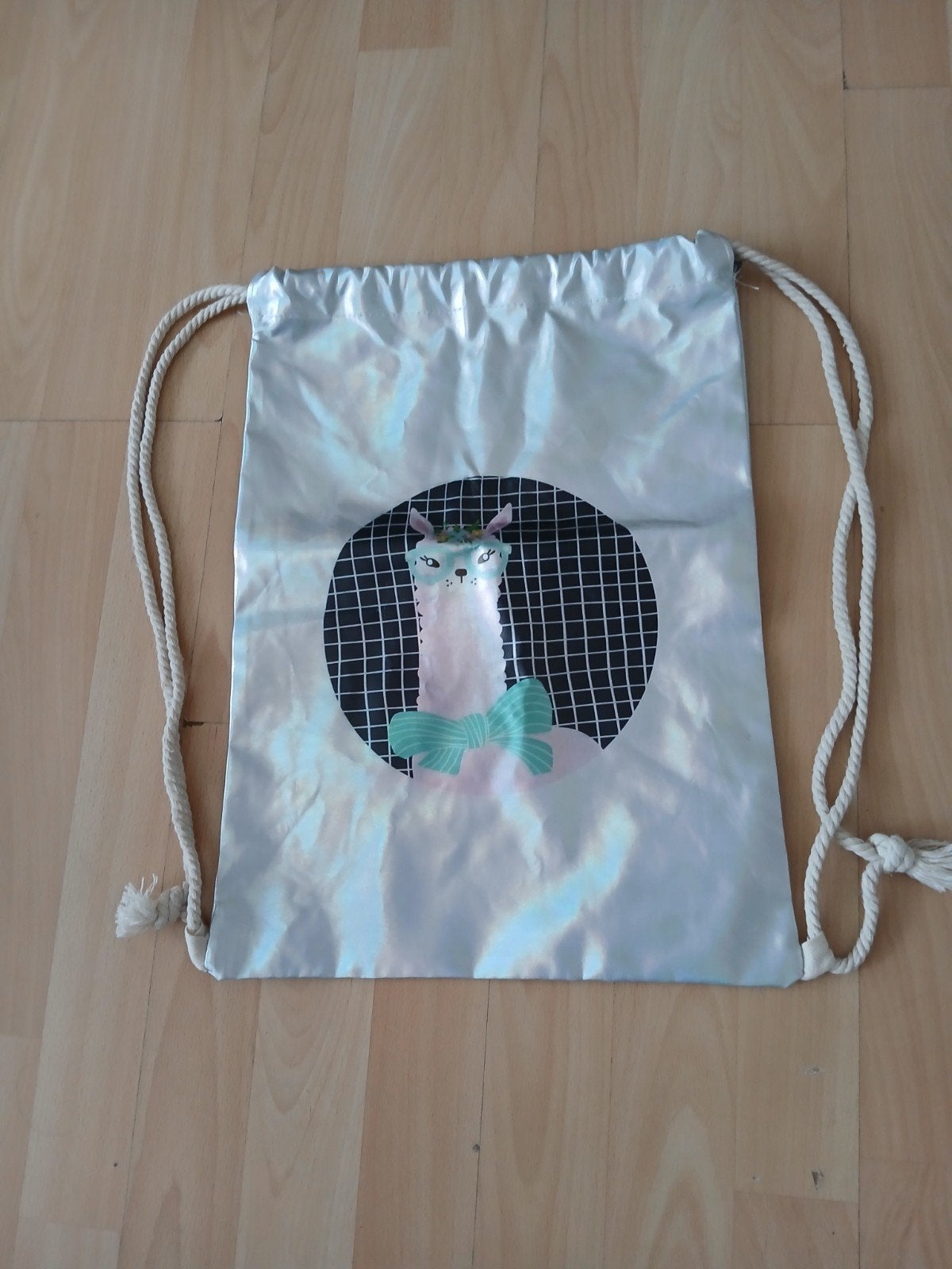 Glanzende trekkoordtas met lama print, Onbekend, Ophalen of Verzenden, Zo goed als nieuw