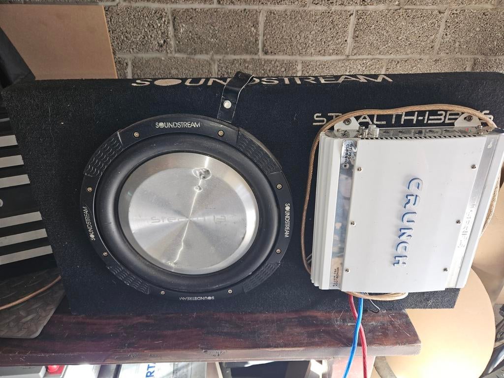 Soundstream Stealth platte Subwoofer met Versterker, Auto diversen, Autospeakers, Ophalen of Verzenden, Gebruikt