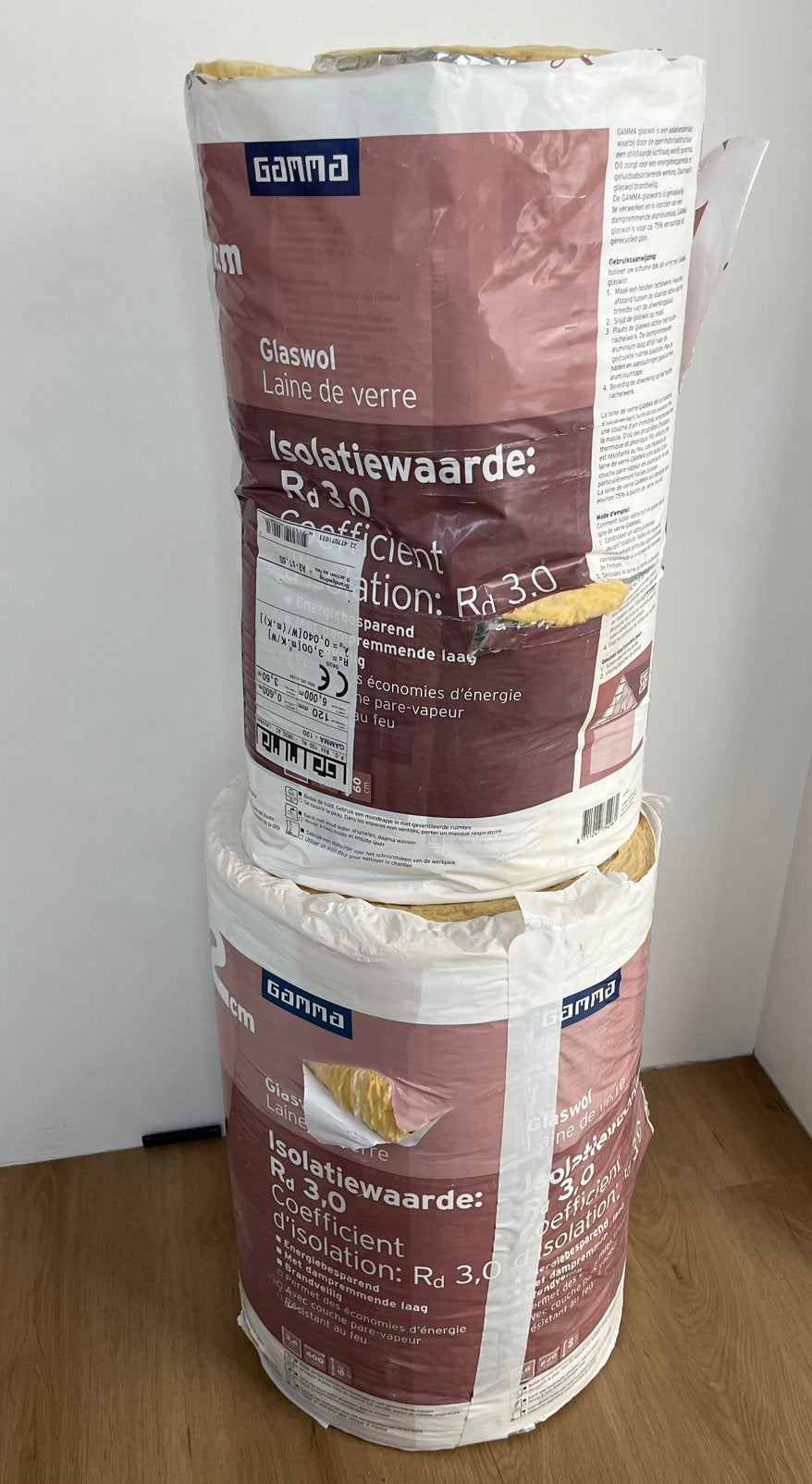 Glaswol isolatie 12 dik rd 3.0, Ophalen, 12 cm of meer, 5 tot 10 m², Zo goed als nieuw