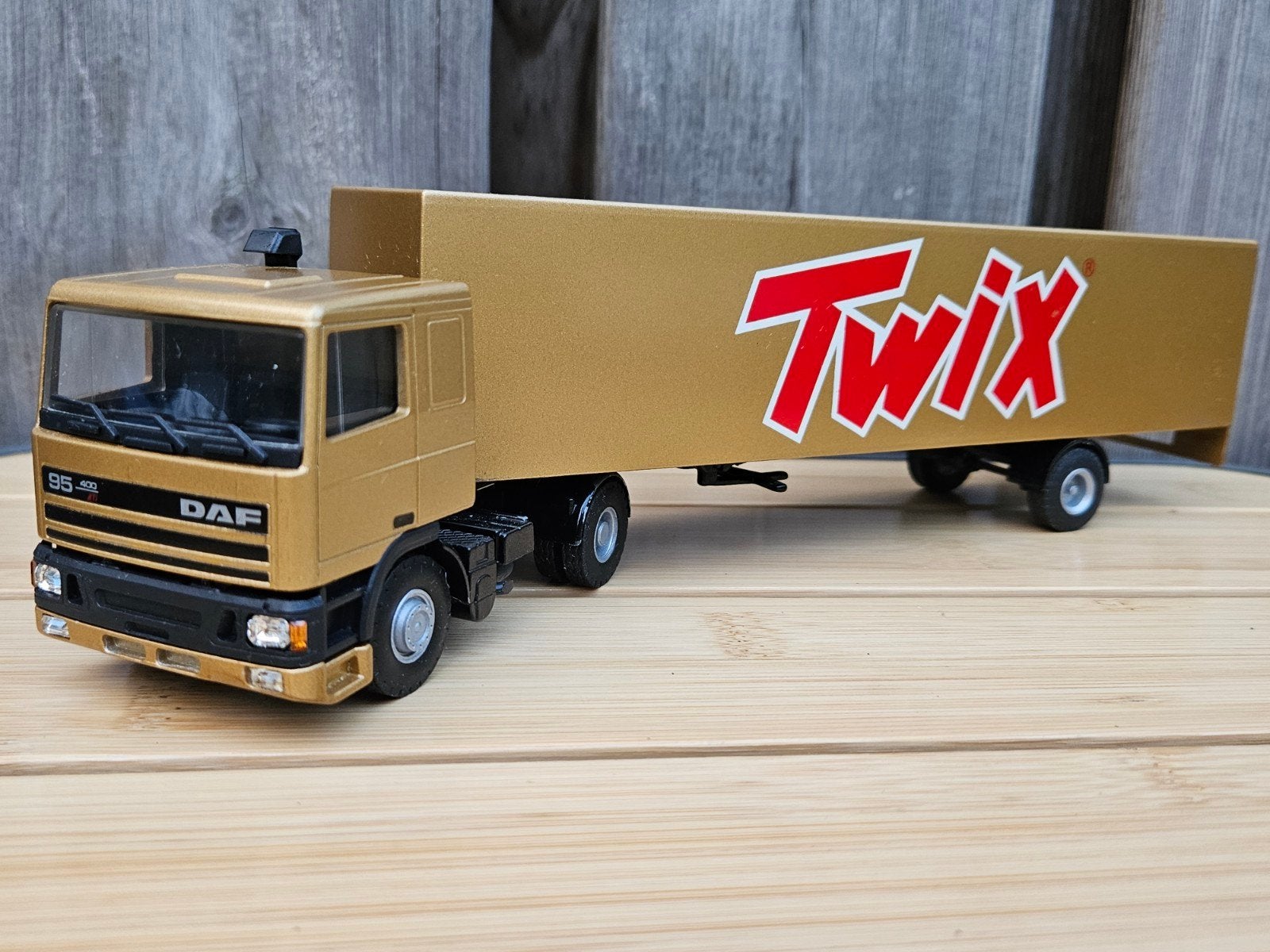 lioncar Daf 95 Twix trailer 1:50, Ophalen of Verzenden, Zo goed als nieuw, Bus of Vrachtwagen, Lion Toys