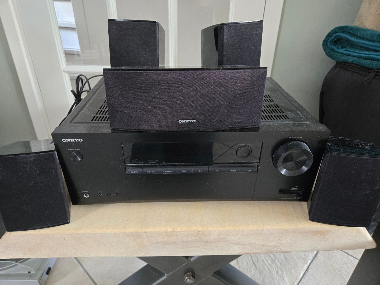 Onkyo HT-R395 AV Receiver met 5.1 Luidsprekersysteem, Overige merken, Gebruikt, 70 watt of meer, Ophalen of Verzenden