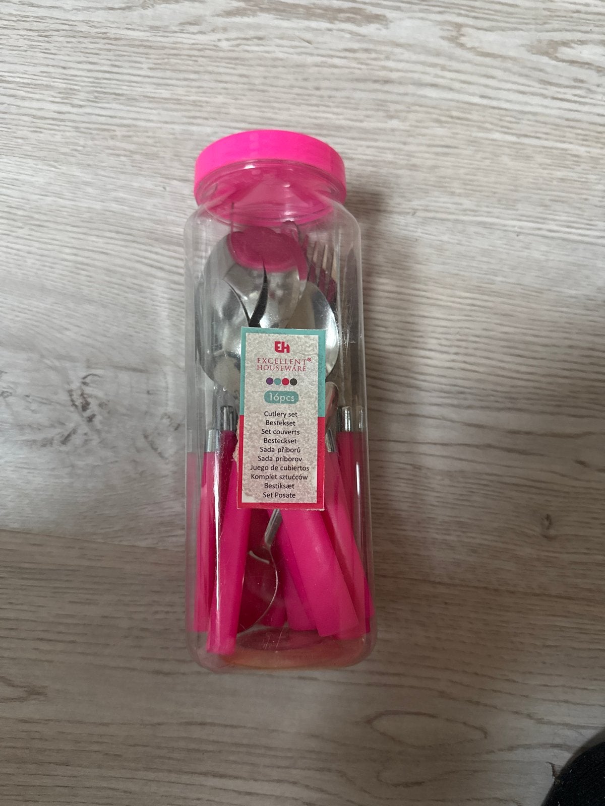 Bestekset 16-delig roze - Excellent Houseware, Bestekset, Overige typen, Nieuw, Ophalen of Verzenden