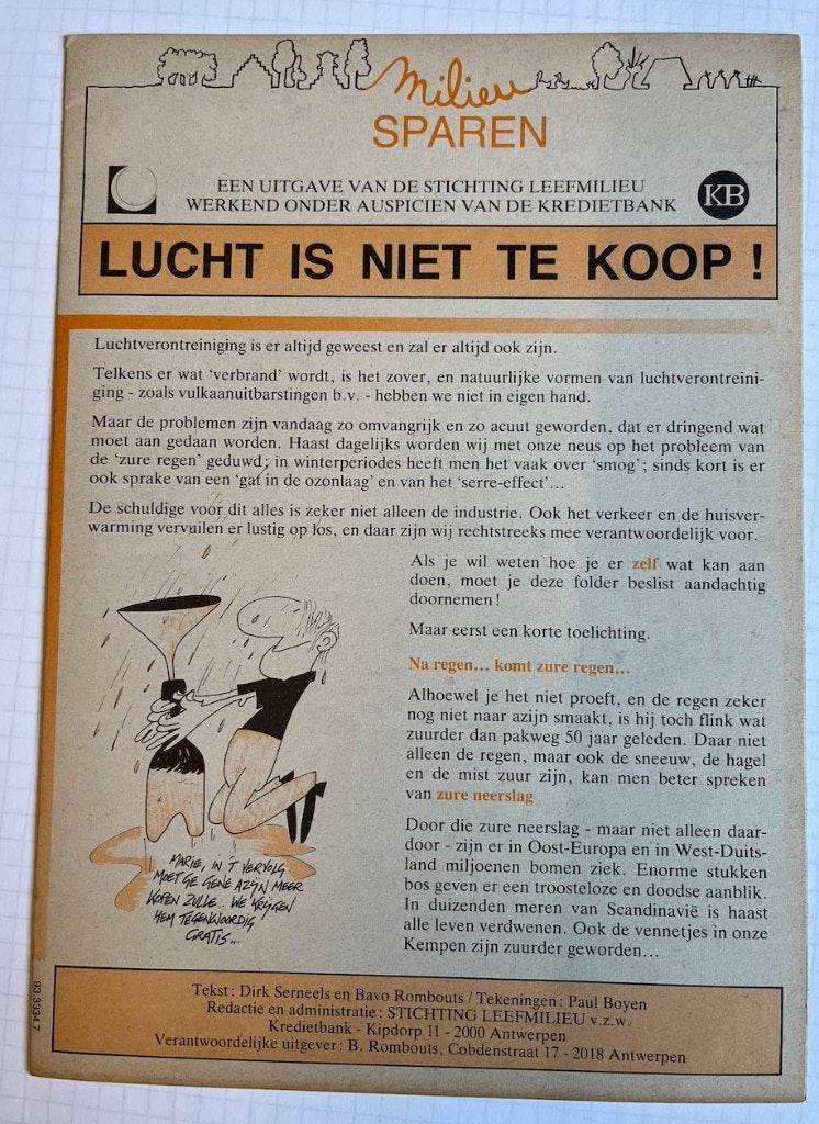 Milieu sparen. Lucht is niet te koop!, Ophalen of Verzenden, Nieuw, Natuur algemeen