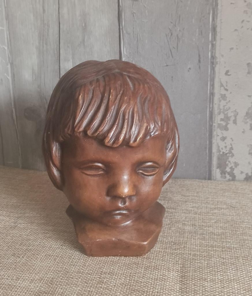 Stenen brocante kinderhoofdje, Ophalen of Verzenden
