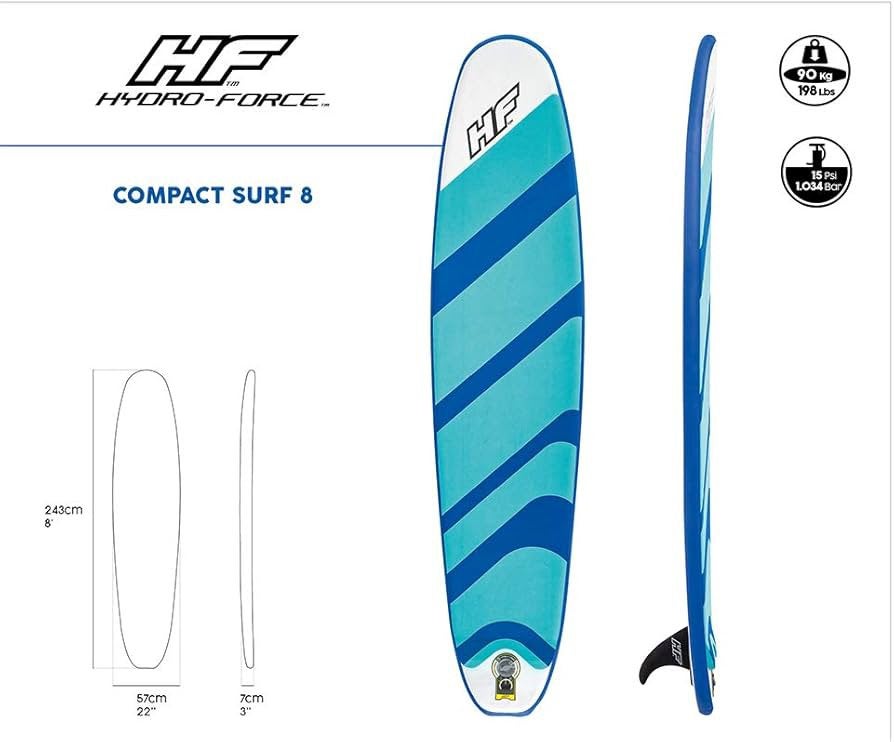 Hydro force compact 8 inflatable surfboard, Ophalen of Verzenden, Nieuw, Longboard, Met koord