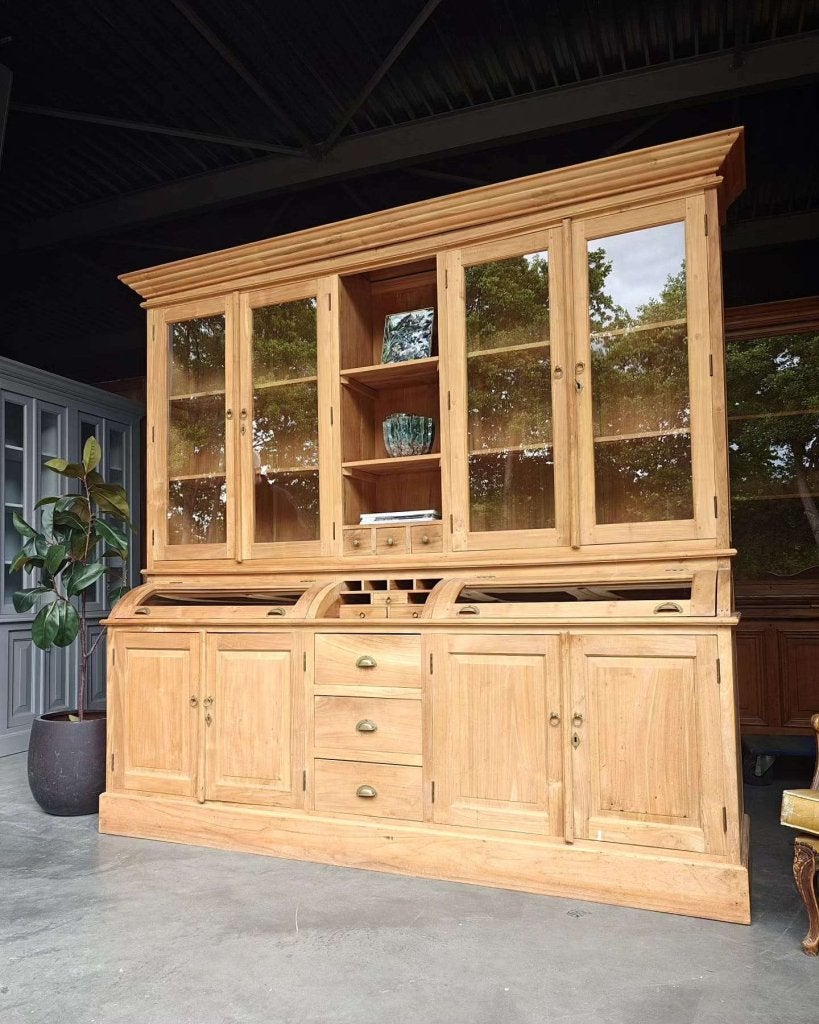 Grote/brede teakhouten grutterskast | Apothekerskast #3239, Gebruikt, Met deur(en), -, 200 cm of meer