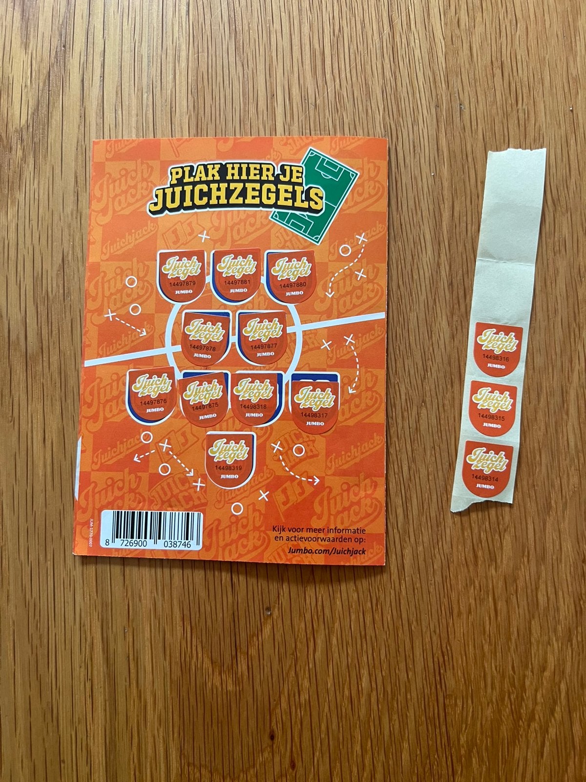 Volle kaart voor de juichjas van jumbo plus extra zegels, Jumbo, Ophalen